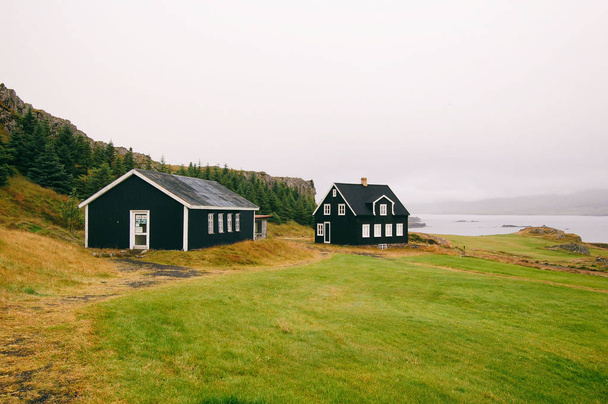 Typical Iceland houses view - Φωτογραφία, εικόνα