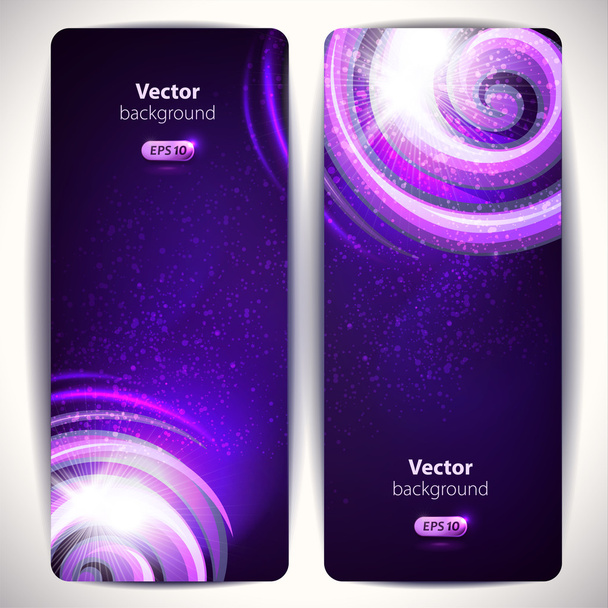Vector set of 3 banners with decorative swirls. - ベクター画像