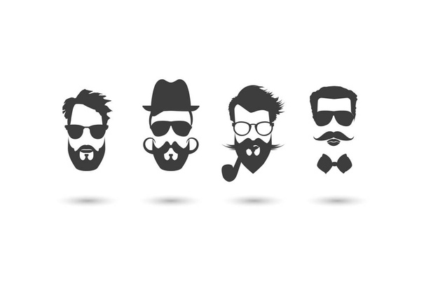 Hipster faces vector illustration set. - Vector, Image