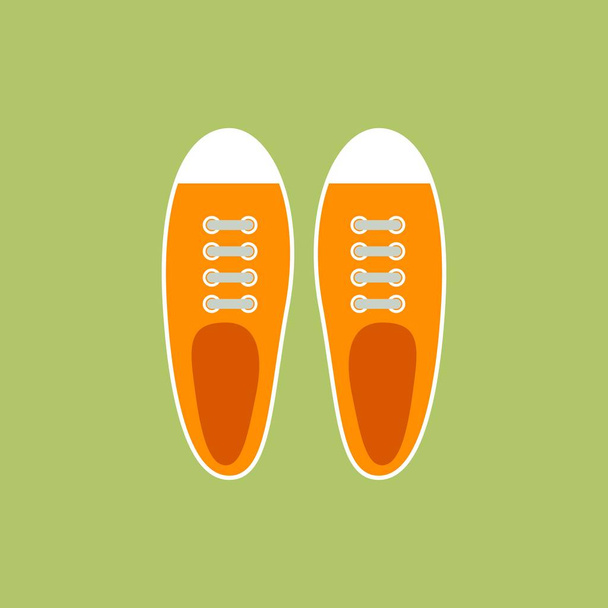 Πάνινα παπούτσια για τους νέους ανθρώπους σε επίπεδη στυλ. Το Top view. Εικονογράφηση διάνυσμα - Διάνυσμα, εικόνα