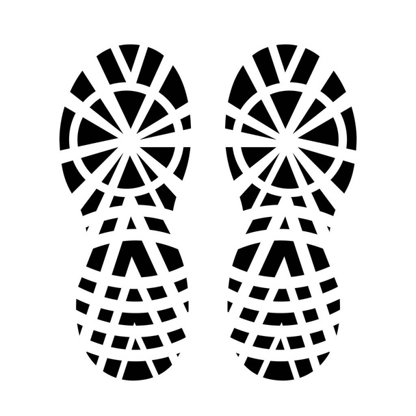 Следы обуви подошвы изолированы на белом фоне. Векторные иллюстрации
 - Вектор,изображение