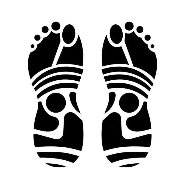 Fußabdruck der Schuhsohle isoliert auf weißem Hintergrund. Vektorillustration - Vektor, Bild