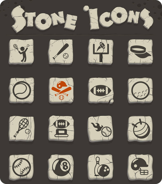 sport stone icon set - Vector, afbeelding