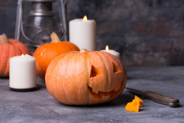 Halloween still life background with copy space - Foto, imagen