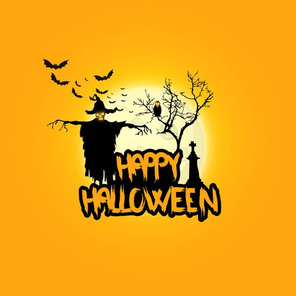 Design vettoriale di Halloween con scritte Happy Halloween
. - Vettoriali, immagini