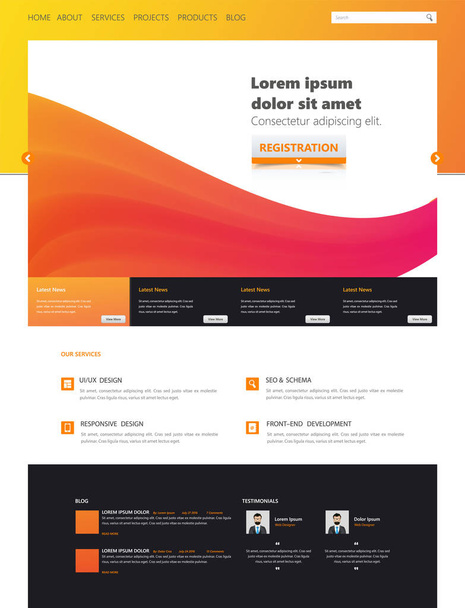 Website template, icons, headers, vector elements for your design.  - ベクター画像