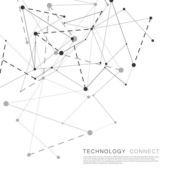 Abstract polygonal background connecting dots and lines - Vector, Image