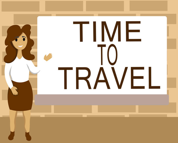 Texto de escrita de palavras Time To Travel. Conceito de negócio para se mudar ou ir de um lugar para outro de férias
 - Foto, Imagem