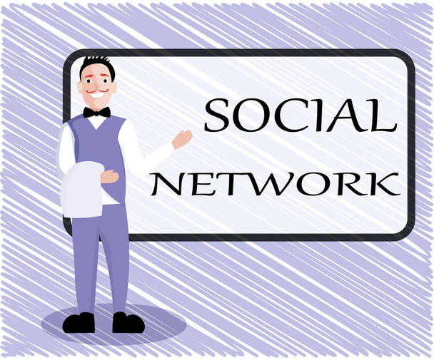 Tekst teken weergegeven: sociaal netwerk. Conceptuele foto interacties delen informatie interpersoonlijke relatie - Foto, afbeelding