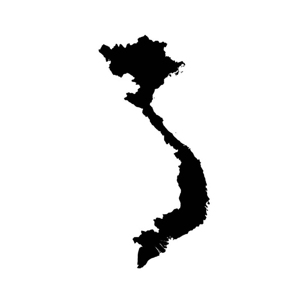 Векторная карта Вьетнам. Изолированная векторная иллюстрация. Черный на белом фоне. ЭПС 10
. - Вектор,изображение