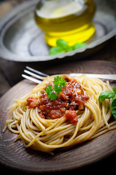 Pasta with tomato sauce - Foto, Imagen