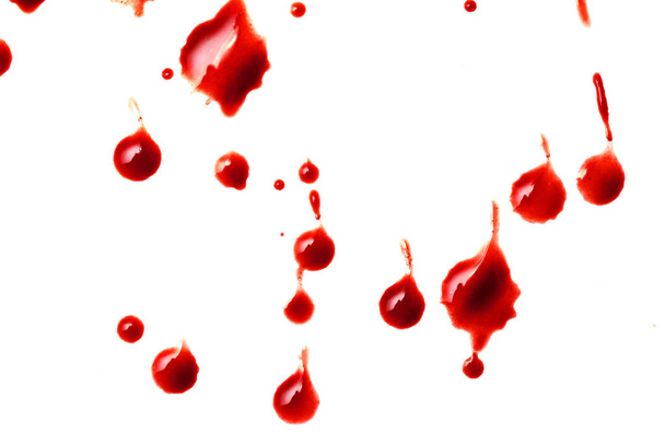 drops of red blood on white paper - Photo, Image