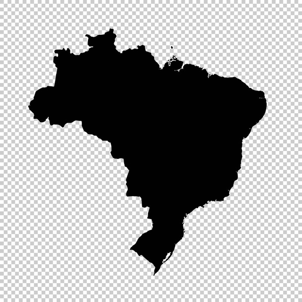 Векторная карта Бразилия. Изолированная векторная иллюстрация. Черный на белом фоне. ЭПС 10
. - Вектор,изображение