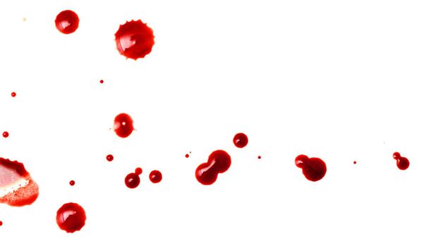 gouttes de sang rouge sur papier blanc
 - Photo, image