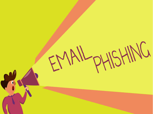Handschriftliches Textschreiben E-Mail Phishing. Konzept bedeutet E-Mails, die auf Webseiten verlinken können, die Malware verbreiten - Foto, Bild