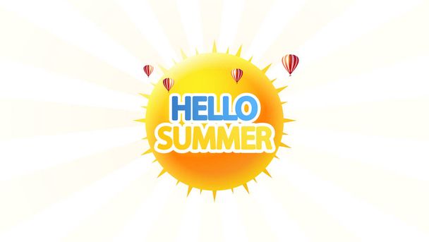 Bonjour Summer Vector Background. Résumé Étiquette d'été
  - Vecteur, image