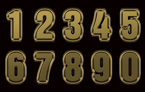 números conjunto ilustração 3d
 - Foto, Imagem