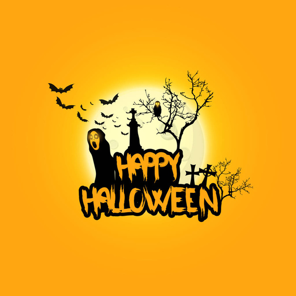 Halloween Vector Design with Happy Halloween Lettering. - Vector, Image