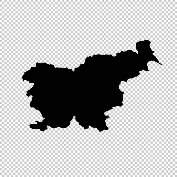 Vector χάρτη Σλοβενία. Απομονωμένη διανυσματικά εικονογράφηση. Μαύρο σε άσπρο φόντο. Εικονογράφηση EPS 10. - Διάνυσμα, εικόνα