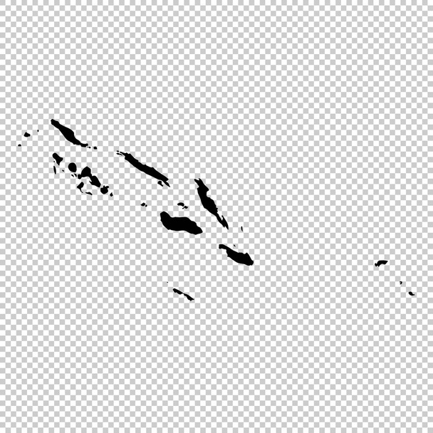 Vektorová mapa Šalamounových ostrovů. Izolované vektorové ilustrace. Černá na bílém pozadí. Obrázek EPS 10. - Vektor, obrázek