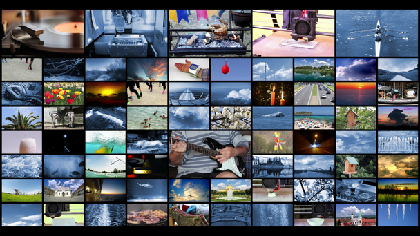 Tecnologie di produzione televisiva Concetto come sfondo di un videowall, video 4K
 - Filmati, video