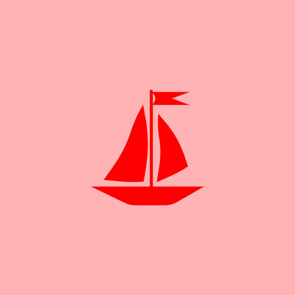icono plano del barco, ilustración vectorial
  - Vector, imagen