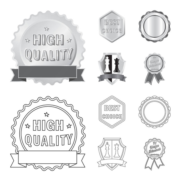 Isolated object of emblem and badge symbol. Set of emblem and sticker stock vector illustration. - Вектор,изображение