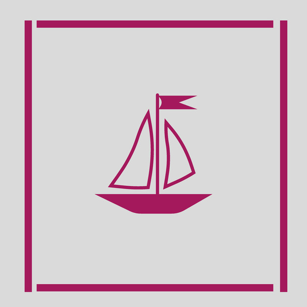 boat flat icon, vector illustration - Vector, Imagen