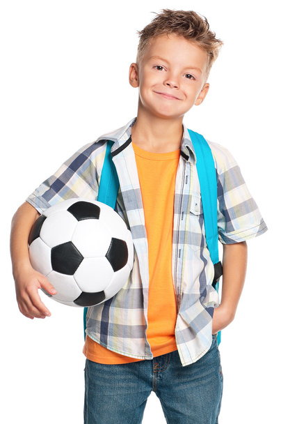 Boy with soccer ball - Фото, изображение