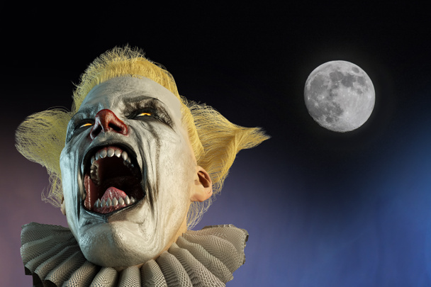 3D ilustracja clown przerażające Halloween tło - Zdjęcie, obraz