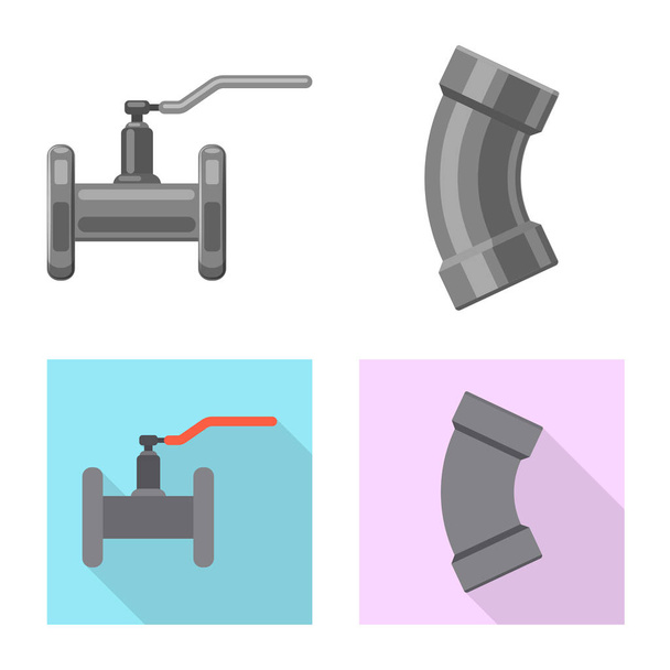 Vector illustration of pipe and tube symbol. Set of pipe and pipeline stock symbol for web. - ベクター画像