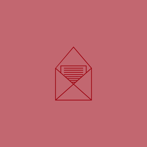 minimalistic vector icon of letter envelope - Vetor, Imagem