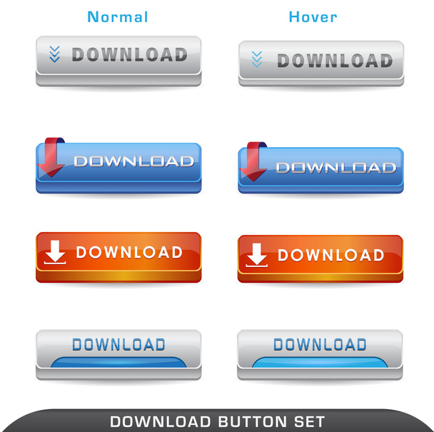 Download Button Set - Vector, Image