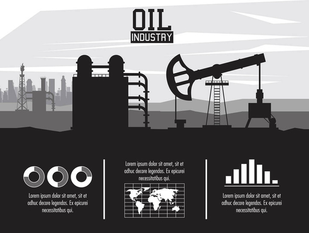 infográfico da indústria do petróleo
 - Vetor, Imagem