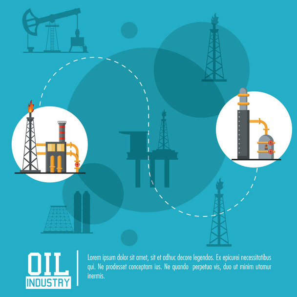 olie-industrie poster - Vector, afbeelding