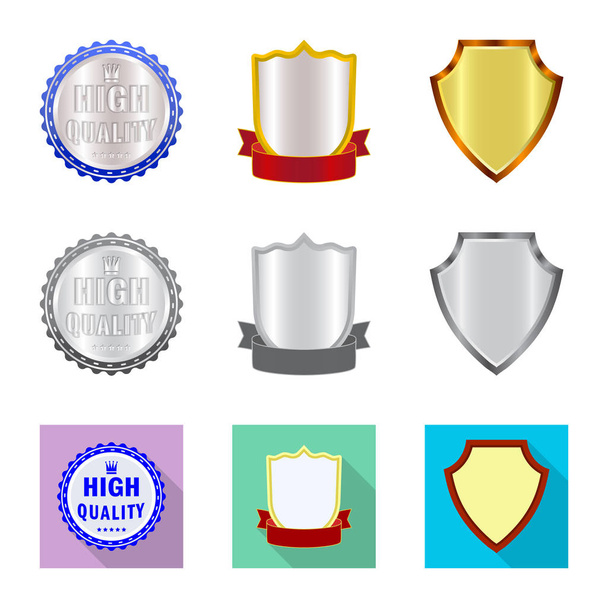 Isolated object of emblem and badge logo. Set of emblem and sticker stock symbol for web. - Vektor, Bild
