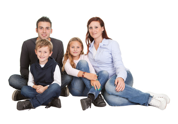 Portrait of happy family with their children - Zdjęcie, obraz