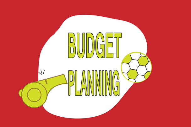 Text sign showing Budget Planning. Conceptual photo The written description about current and future expenses - Photo, Image