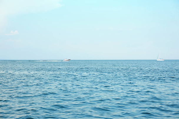 Beautiful seascape with vessels on summer day - Фото, зображення