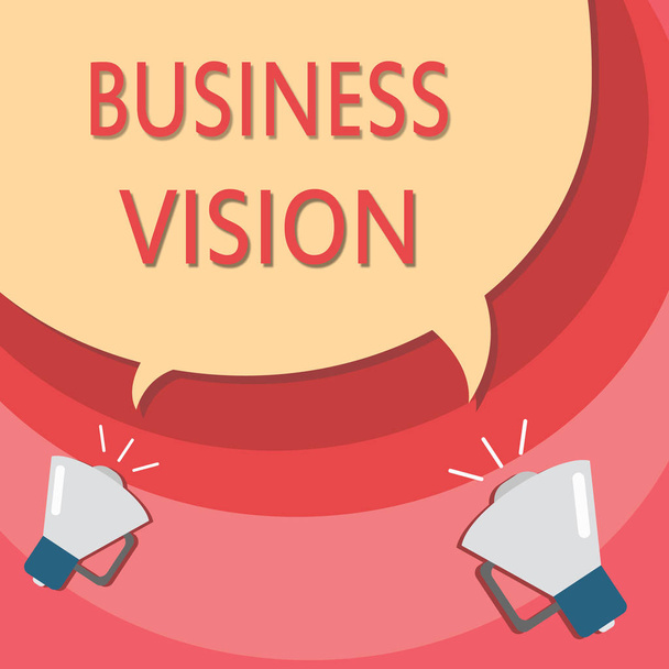 ビジネスのビジョンを書く手書き文字。あなたの目標をに基づいて、将来的にあなたのビジネスを成長を意味概念 - 写真・画像