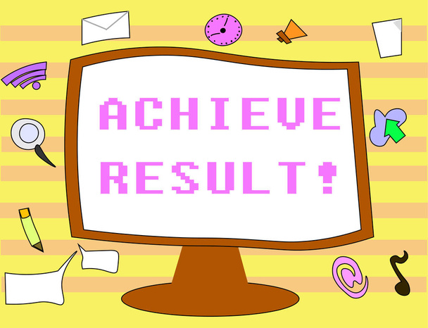 Text sign showing Achieve Result. Conceptual photo Receive successful result from hard work make you happy - Photo, Image