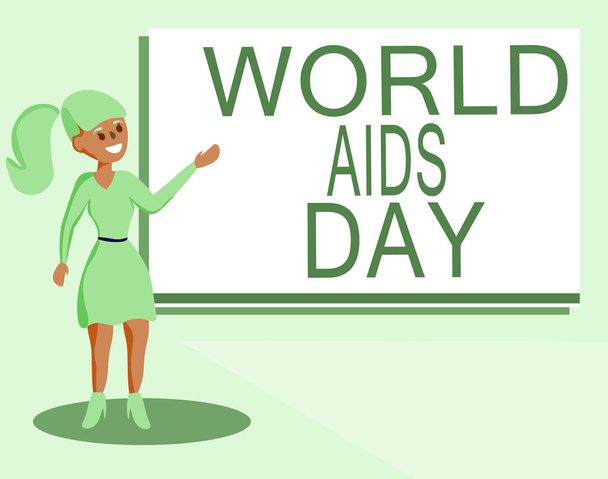 Signo de texto que muestra el Día Mundial del SIDA. Foto conceptual del 1 de diciembre dedicada a la sensibilización sobre el sida
 - Foto, Imagen