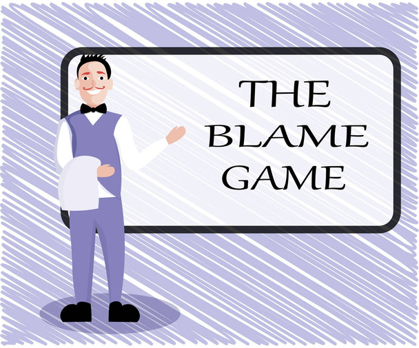 Segno di testo che mostra The Blame Game. Foto concettuale Una situazione in cui le persone cercano di incolparsi a vicenda
 - Foto, immagini