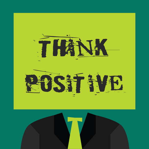 Segno di testo che mostra Think Positive. Foto concettuale La tendenza ad essere positivi o ottimisti nell'atteggiamento
 - Foto, immagini