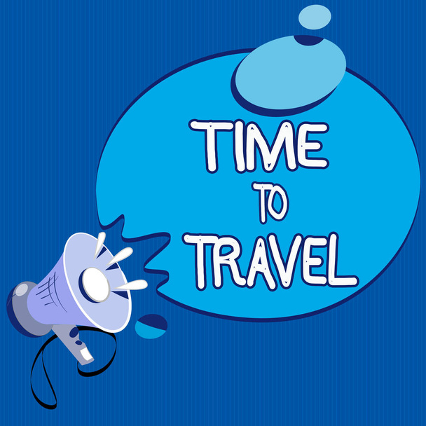 Signo de texto que muestra Time To Travel. Foto conceptual Trasladarse o ir de un lugar a otro de vacaciones
 - Foto, Imagen