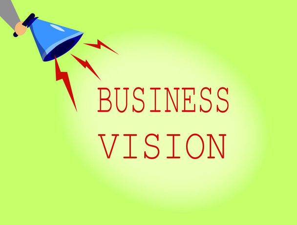 Conceptueel handschrift met Business Vision. Zakelijke foto presentatie groeien uw bedrijf in de toekomst op basis van uw doelstellingen - Foto, afbeelding
