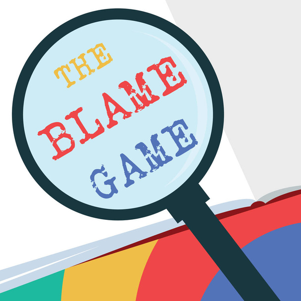 Text sign showing The Blame Game. Conceptual photo A situation when people attempt to blame one another - Photo, Image