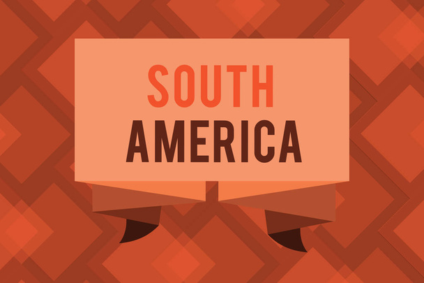 Escrita conceitual mostrando a América do Sul. Texto para fotos de negócios Continente no Hemisfério Ocidental Latinos conhecido por Carnaval
 - Foto, Imagem