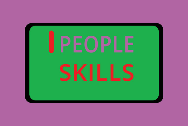 Schrijfbriefje met People Skills. Zakelijke foto presentatie Get Along goed Effectieve communicatie Rapport Aanpak - Foto, afbeelding
