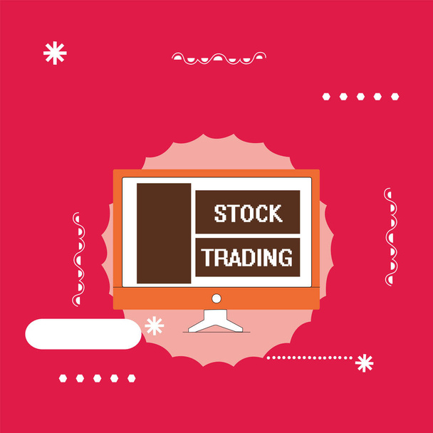 Signe texte indiquant Stock Trading. Photo conceptuelle Achat et vente de titres par voie électronique sur le marché boursier
 - Photo, image